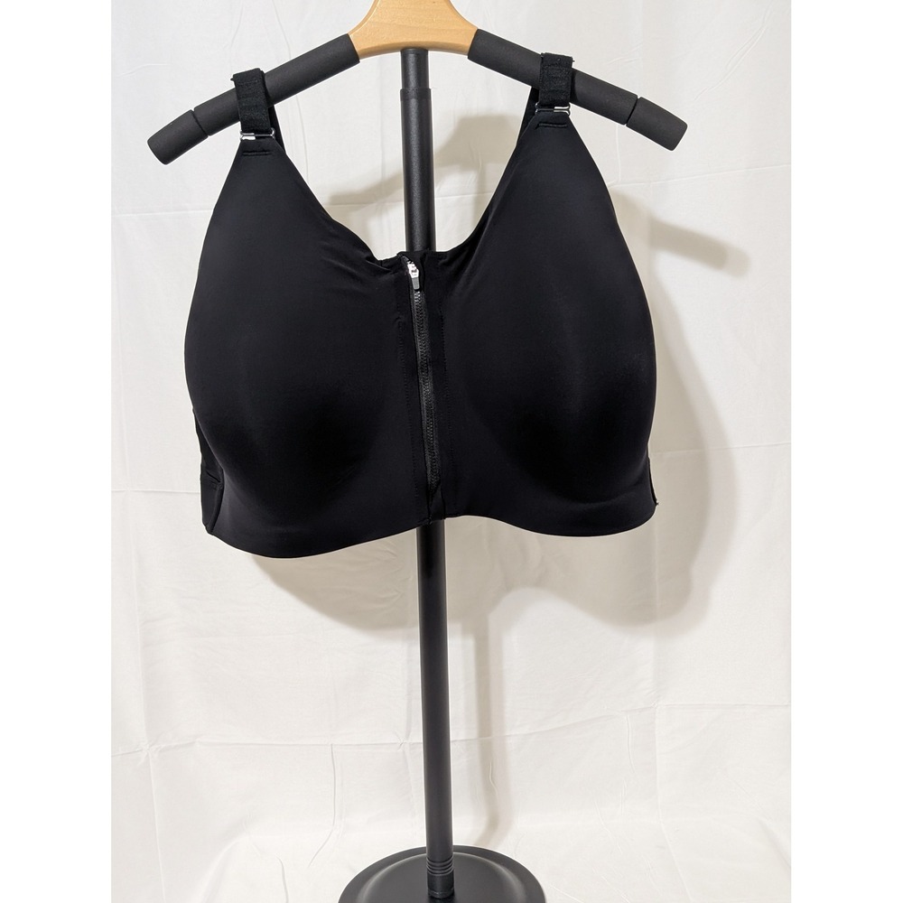 Torrid Active Womens Black Front Zip High Impact Sports Bra 44DDD Wireless